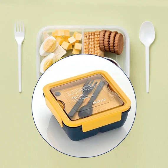 2 Compartment Containers with Spoon and Fork
